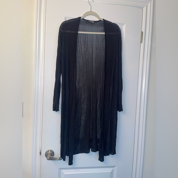 MM Lafleur Long line kimono Black ballet Cardigan xl old money quiet luxury - Picture 10 of 12